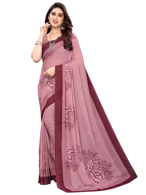 floral printed saree with blouse - 17963763 - Very Small Image - 1