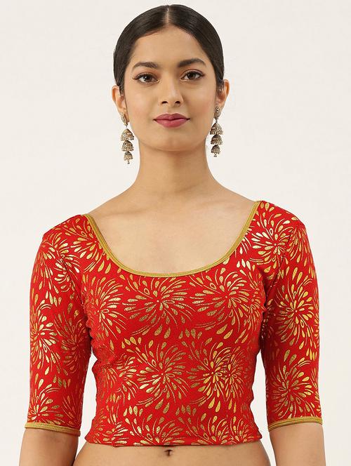 red cotton solid blouse - 17964931 - Very Small Image - 1