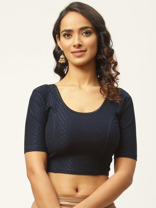 blue cotton solid blouse - 17964951 - Very Small Image - 1