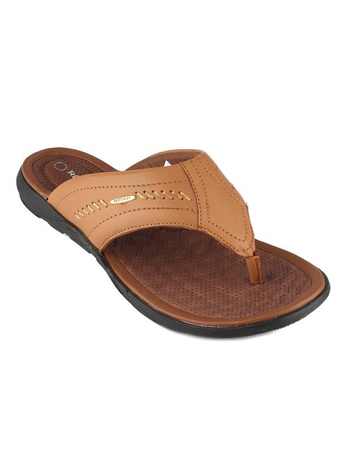 tan leather slip on flip flops - 17965203 - Very Small Image - 1
