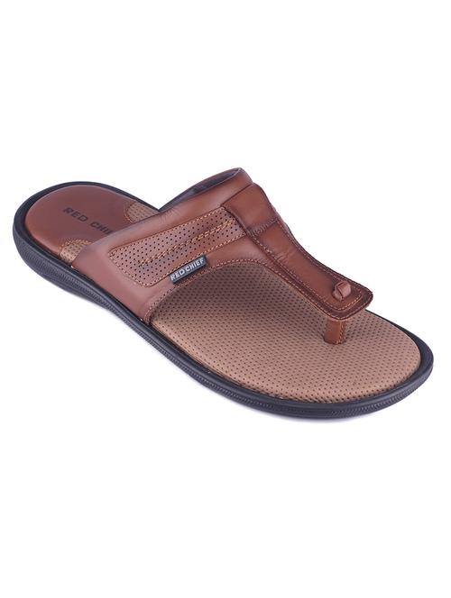 tan leather slip on flip flops - 17965207 - Very Small Image - 1