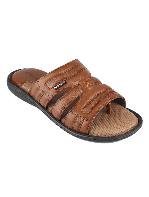 tan leather slip on flip flops - 17965209 - Very Small Image - 1