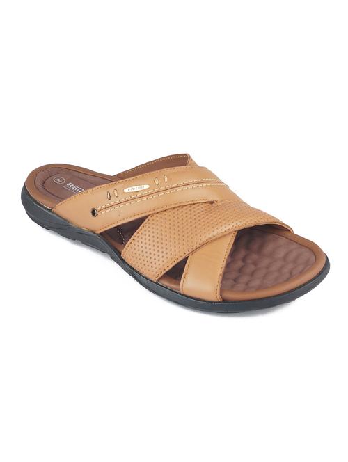 tan leather slip on flip flops - 17965213 - Very Small Image - 1