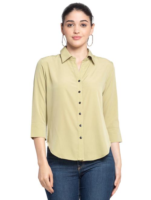 curved hem solid shirt - 17965409 - Very Small Image - 1