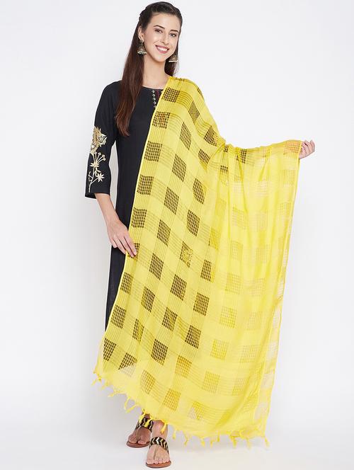 yellow viscose dupatta - 17965613 - Very Small Image - 1
