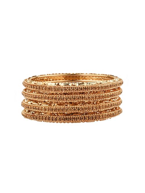 gold cubic zirconia crystal bangle set (4 pc) - 17965940 - Very Small Image - 1