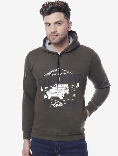 olive green printed sweatshirt - 17967286 - Very Small Image - 1