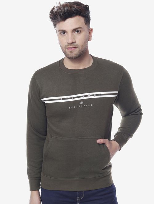 olive green printed sweatshirt - 17967300 - Very Small Image - 1