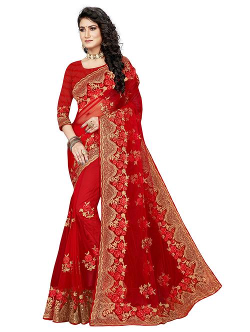tonal embroidered saree with blouse - 17967384 - Very Small Image - 1