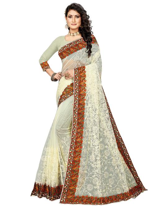 tonal embroidered saree with blouse - 17967386 - Very Small Image - 1