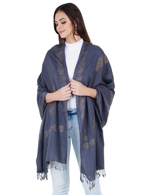 grey embellished stole - 17967815 - Very Small Image - 1