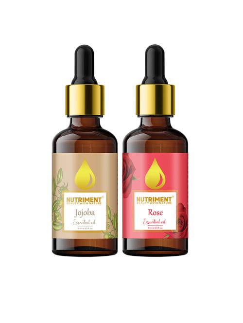 nutriment jojoba & rose essential oil, 15ml each (combo of 2) - 17967996 - Very Small Image - 1