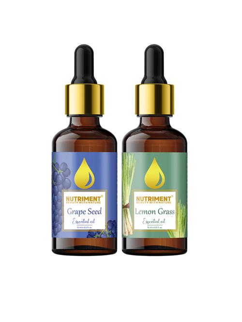 nutriment grape seed & lemon grass essential oil, 15ml each (combo of 2) - 17968055 - Very Small Image - 1
