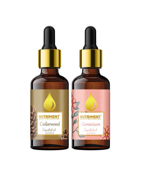 nutriment geranium & cedarwood essential oil, 15ml each (combo of 2) - 17968061 - Very Small Image - 1