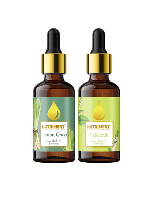 nutriment patchouli & lemon grass essential oil, 15ml each (combo of 2) - 17968073 - Very Small Image - 1