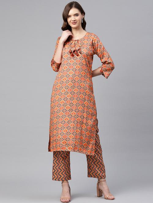 printed kurta pant set - 17968098 - Very Small Image - 1