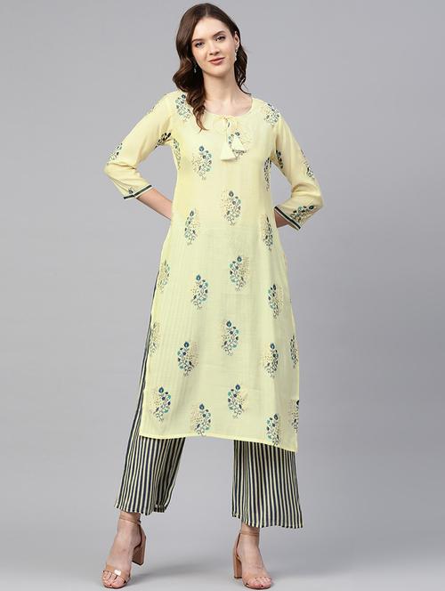 printed kurta palazzo set - 17968112 - Very Small Image - 1