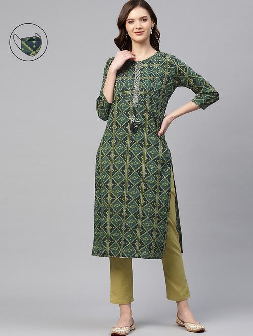 printed kurta pant set - 17968114 - Very Small Image - 1