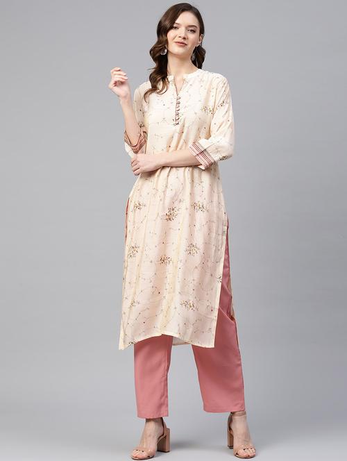 floral straight kurta - 17968120 - Very Small Image - 1
