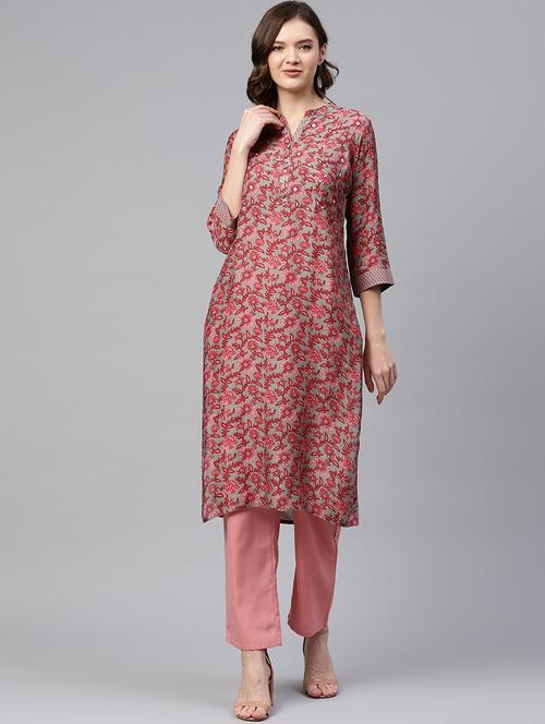 floral straight kurta - 17968145 - Very Small Image - 1