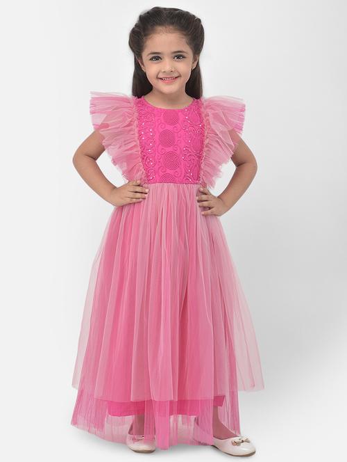 magenta net sequined frock - 17968712 - Very Small Image - 1