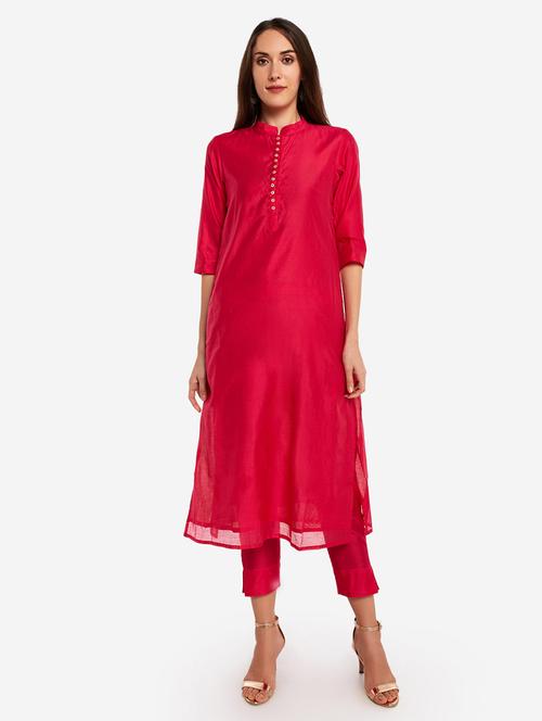 solid kurta pant set - 17968767 - Very Small Image - 1