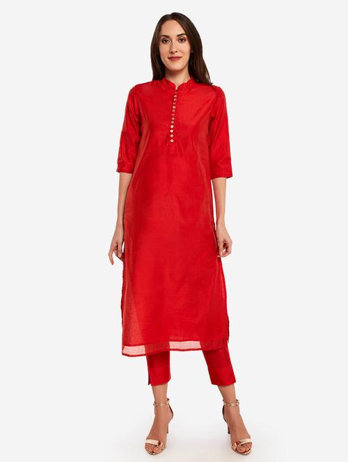 solid kurta pant set - 17968768 - Very Small Image - 1