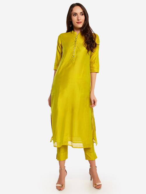 solid kurta pant set - 17968790 - Very Small Image - 1
