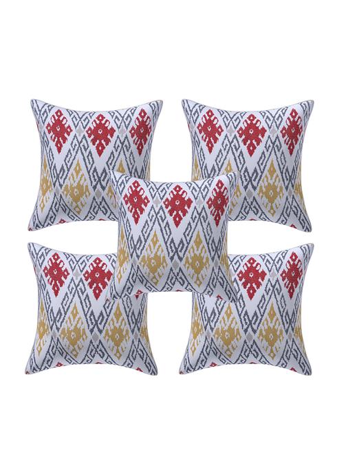 texstylers cotton canvas 200 tc block printed 16x16 inches jaipuri style cushion cover(pack of 5) - 17969005 - Very Small Image - 1