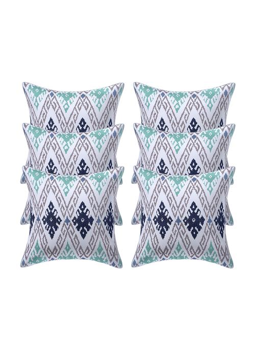 texstylers cotton canvas 200 tc block printed 16x16 inches jaipuri style cushion cover(pack of 6) - 17969016 - Very Small Image - 1