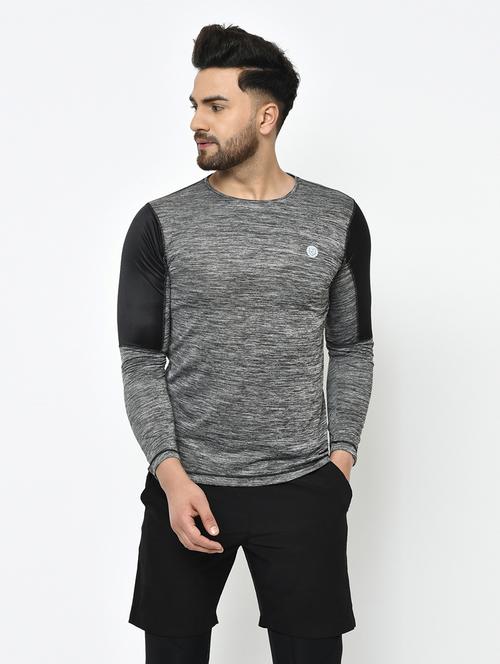grey color block t-shirt - 17969138 - Very Small Image - 1