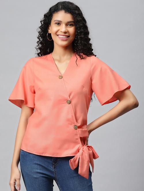 tie front solid top - 17969164 - Very Small Image - 1
