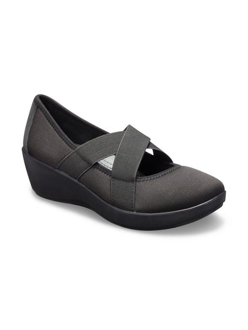 crocs busy day black women's wedge - 17969699 - Very Small Image - 1