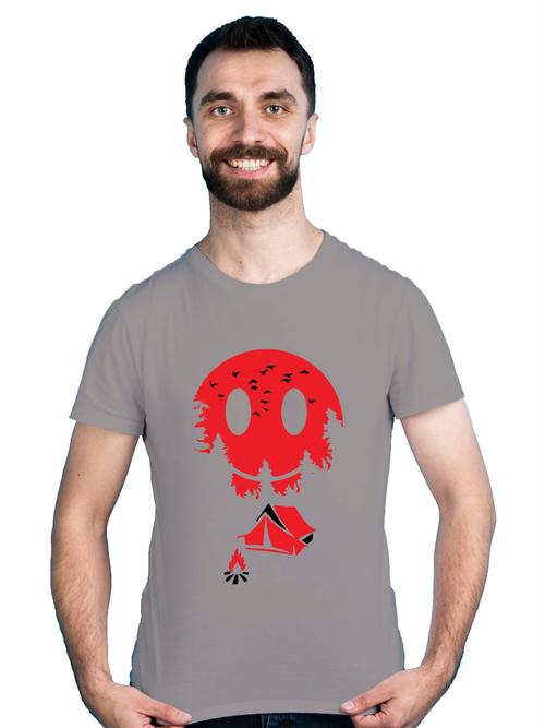 smiley printed dot knit fabric t-shirt - 17970436 - Very Small Image - 1
