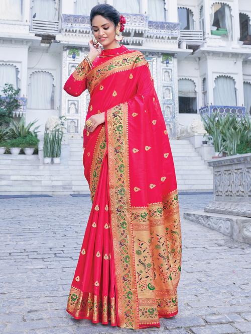 ethnic motifs woven saree - 17970745 - Very Small Image - 1