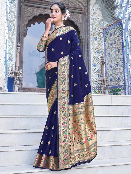 ethnic motifs woven saree - 17970749 - Very Small Image - 1