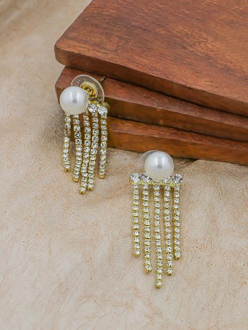 white lara statement studs earrings - 17970862 - Very Small Image - 1