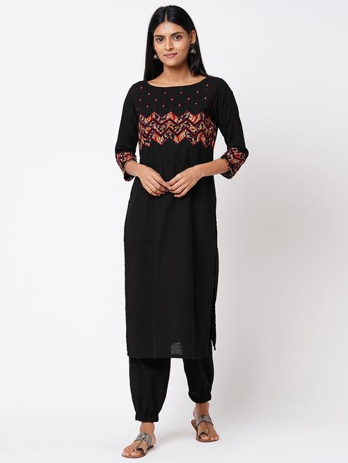 embroidered straight kurta - 17971036 - Very Small Image - 1