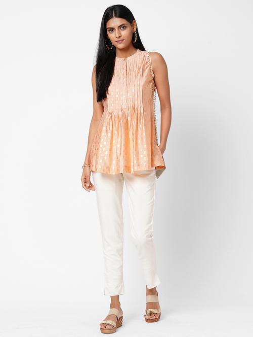 peach a-line kurti - 17971063 - Very Small Image - 1