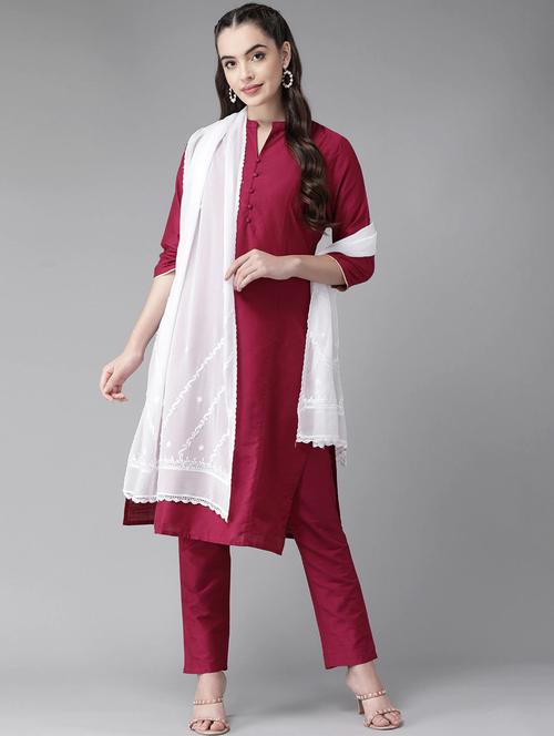 ada hand-embroidered white chikankari dupatta - 17975540 - Very Small Image - 1