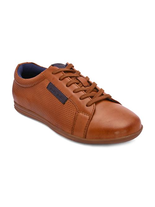 tan leather lace up sneakers - 17976019 - Very Small Image - 1