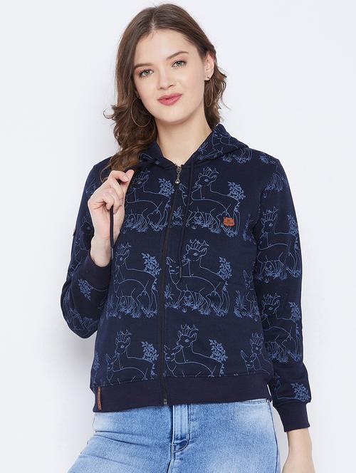 hooded neck printed sweatshirt - 17976116 - Very Small Image - 1