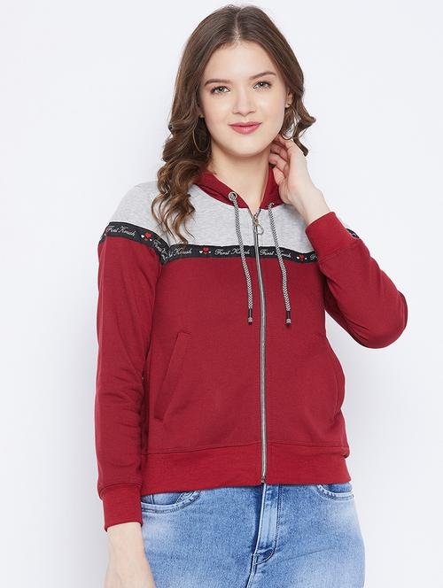 hooded neck color block sweatshirt - 17976152 - Very Small Image - 1