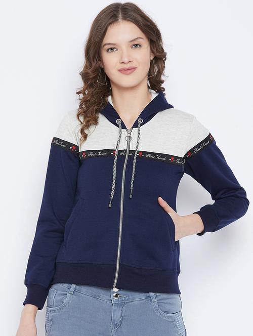 hooded neck color block sweatshirt - 17976153 - Very Small Image - 1