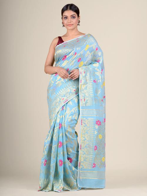 women self design jamdani saree - 17976210 - Very Small Image - 1