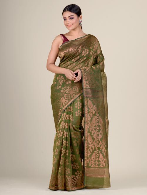 women self design jamdani saree - 17976229 - Very Small Image - 1