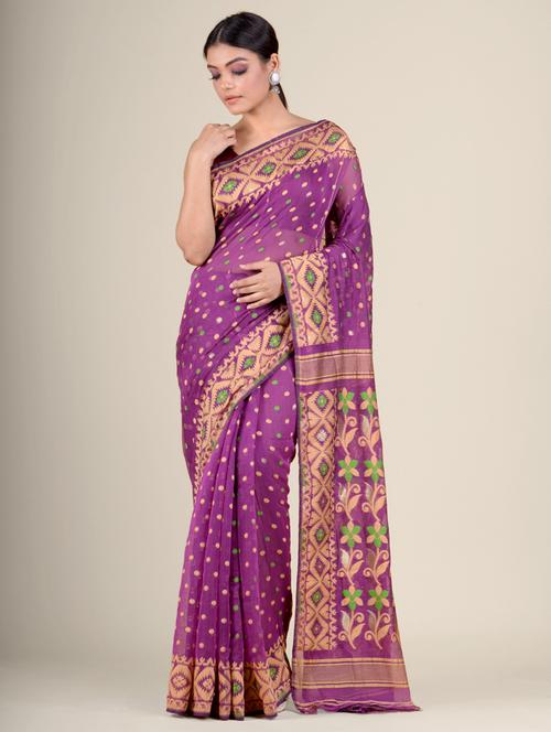 women self design jamdani saree - 17976239 - Very Small Image - 1