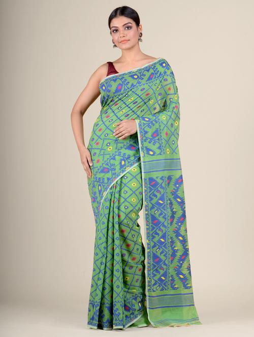 women self design jamdani saree - 17976251 - Very Small Image - 1
