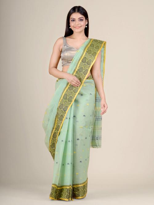 ai aqua self design handloom saree - 17976289 - Very Small Image - 1