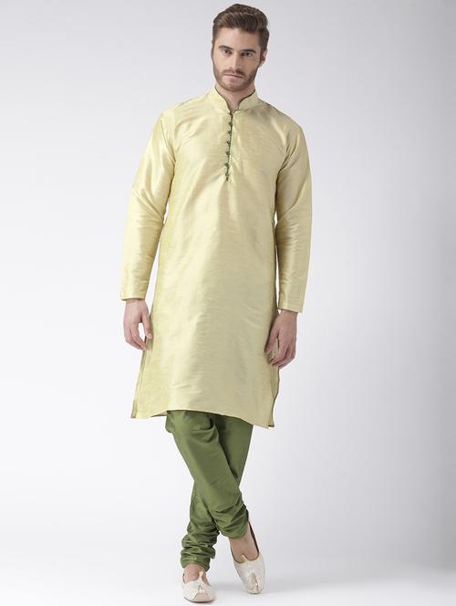 yellow solid kurta pyjama set - 17976492 - Very Small Image - 1